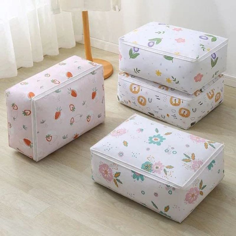 Printed Waterproof Quilt Storage Bag Portable Clothes Bed Linen