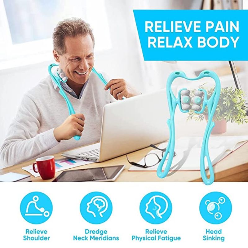 Neck Massager Handheld Shoulder Aids Deep Muscle Relaxation & Pain